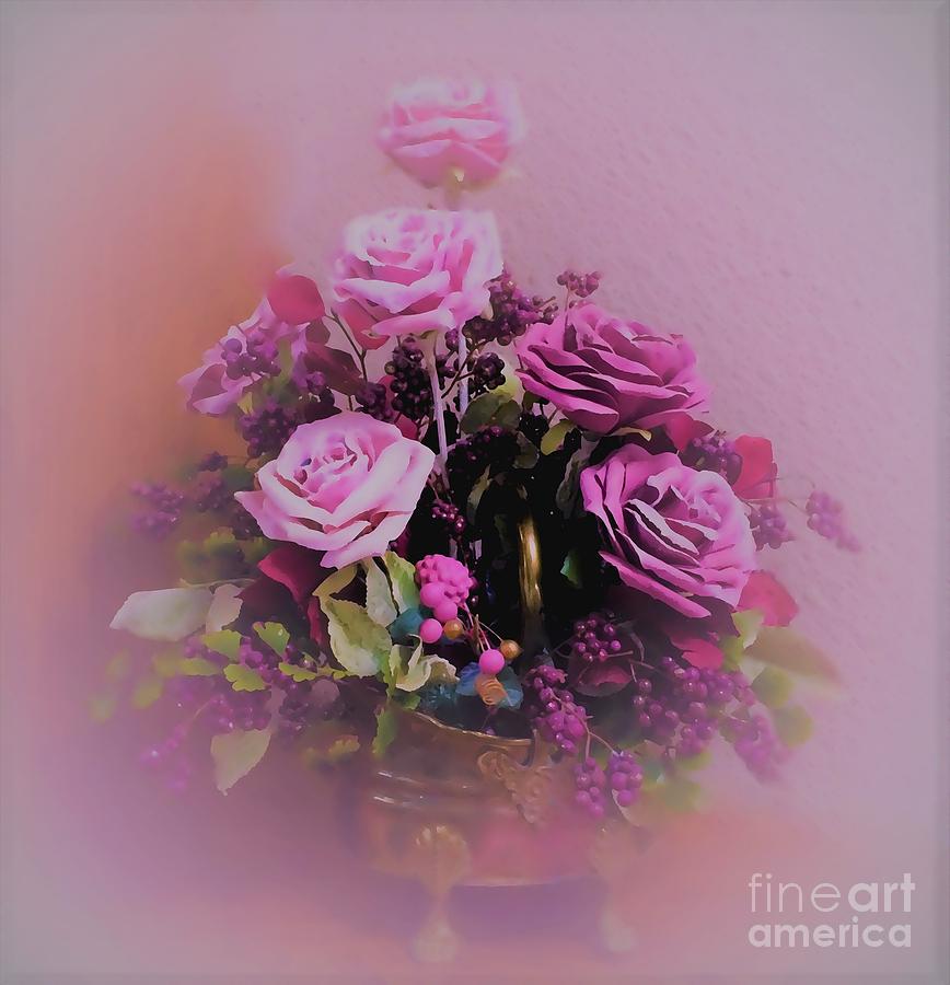 Lovely Pink Rose Card Digital Art by Delynn Addams