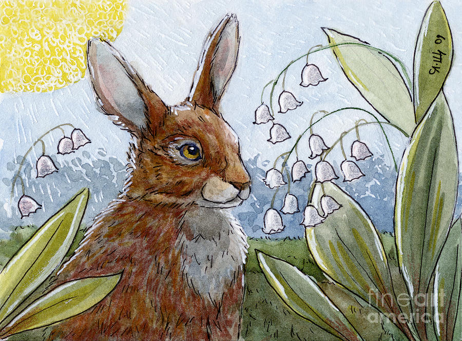 Lovely Rabbits - Spring Sun Painting by Svetlana Ledneva-Schukina