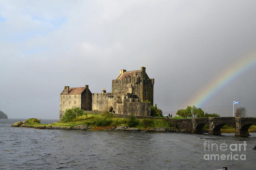 Castle Photograph - Lovely Rainbow at Eilean Donan Castle by DejaVu Designs