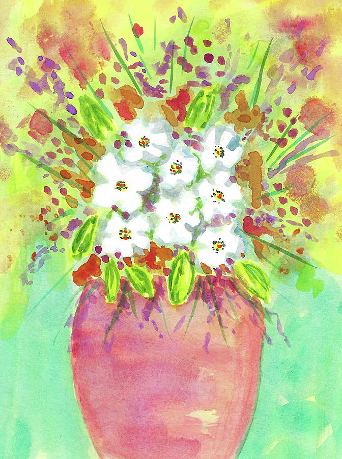 Lovely Vase of Flowers Painting by Susan Campbell