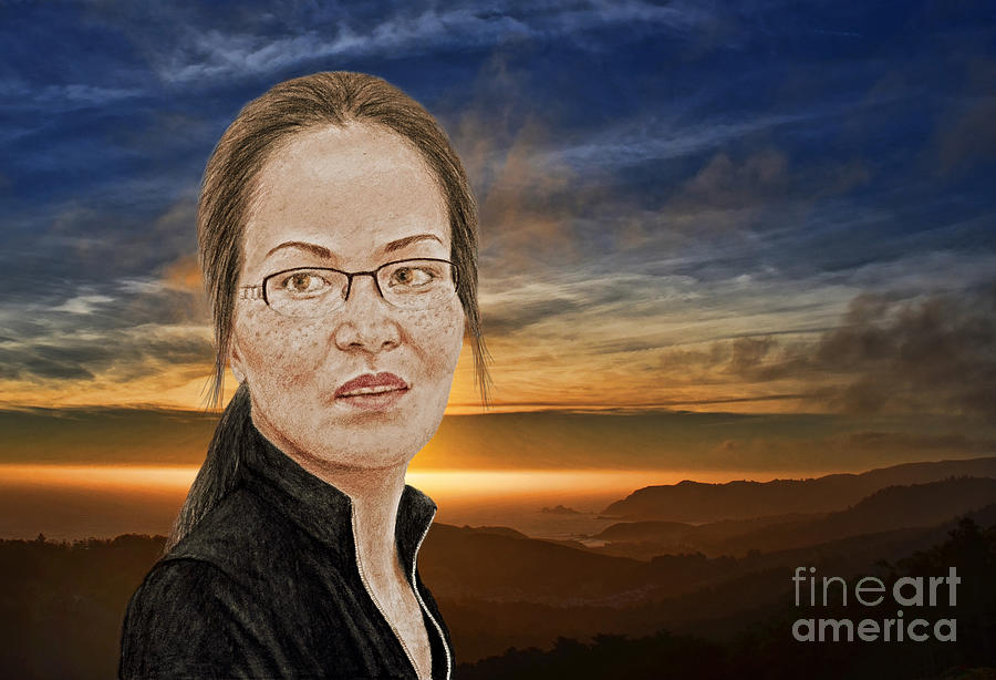 Lovely Vietnamese Woman with Glasses and Freckles at the End of the Day Photograph by Jim Fitzpatrick