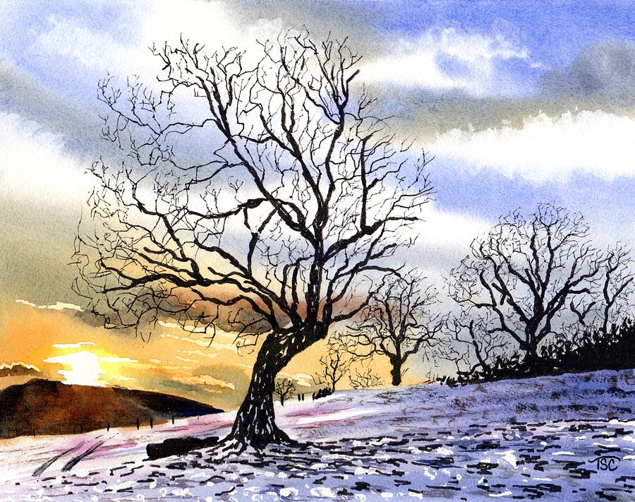 Lovely Winter Sky Painting by Tammy Crawford