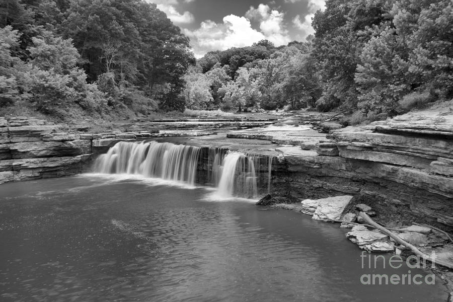 Lover Cataract Falls Canyon Black And White Photograph by Adam Jewell