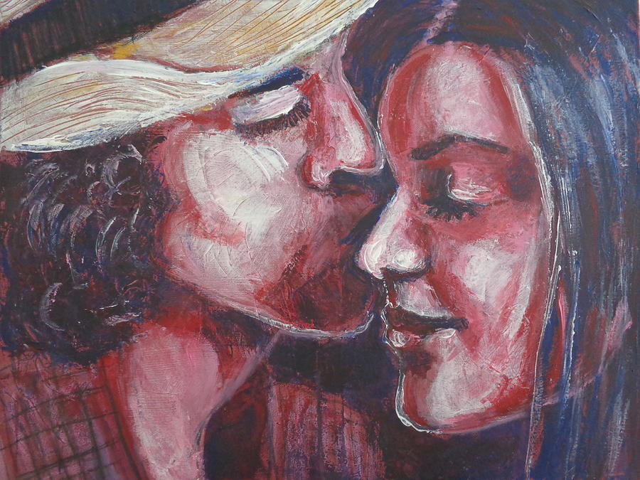 Contemporary Painting - Lovers - Amore by Carmen Tyrrell