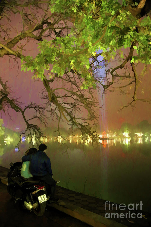 Lovers II Hoan Kiem Lake Vietnam  Photograph by Chuck Kuhn