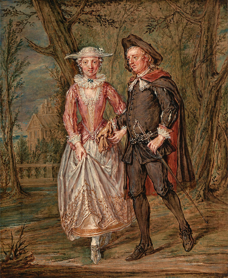 Lovers in a park Painting by Marcellus Laroon the Younger