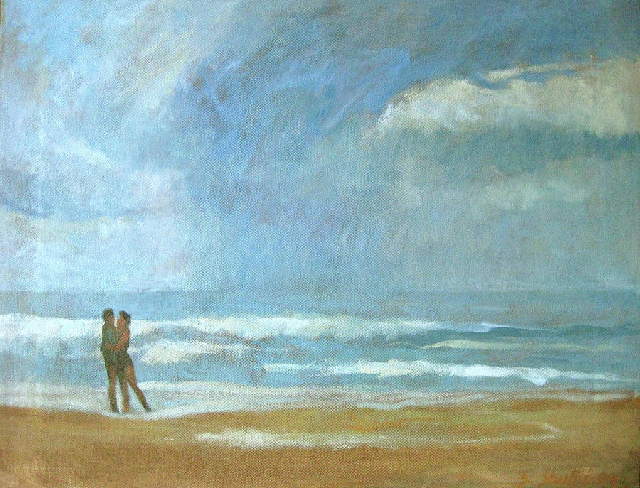 Sea Painting - Lovers in South Beach by Zois Shuttie