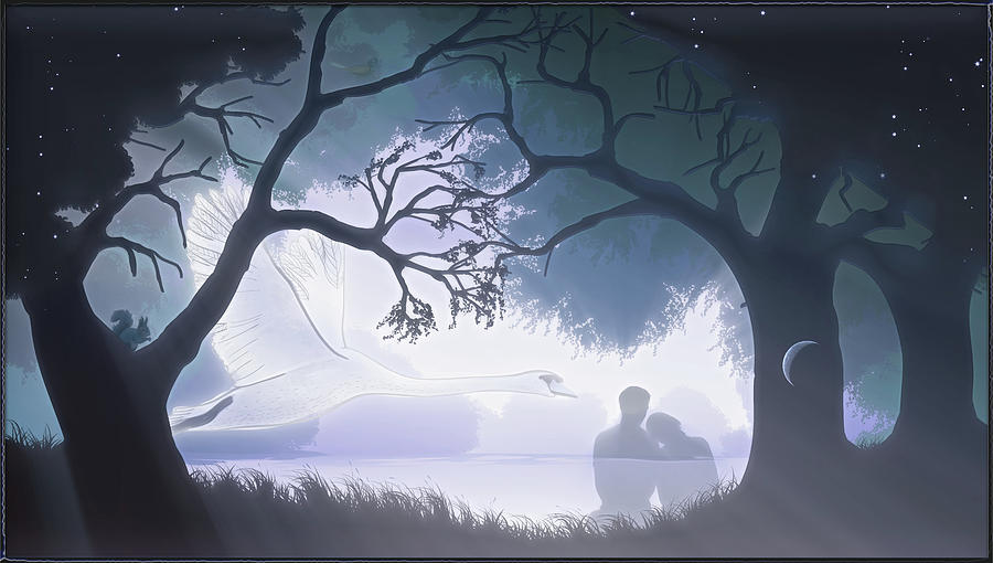 Lovers in the night Digital Art by Harald Dastis