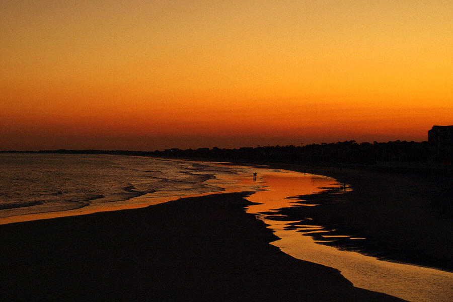 Beach Photograph - Lovers in the Sunset by Heidi Berkovitz