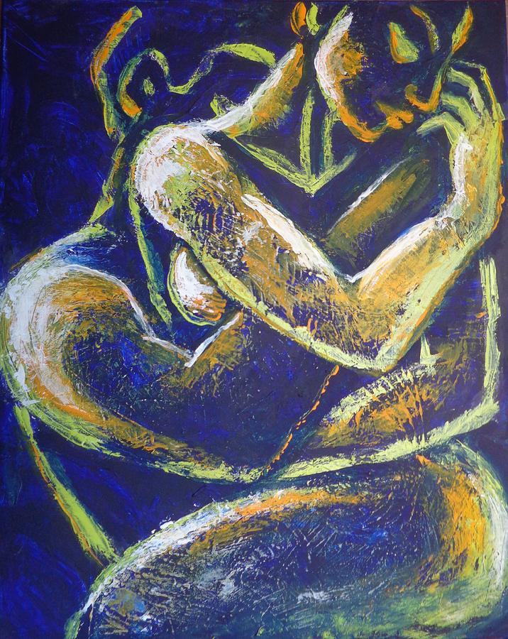 Tyrrell Painting - Lovers - Night Of Passion 1  by Carmen Tyrrell