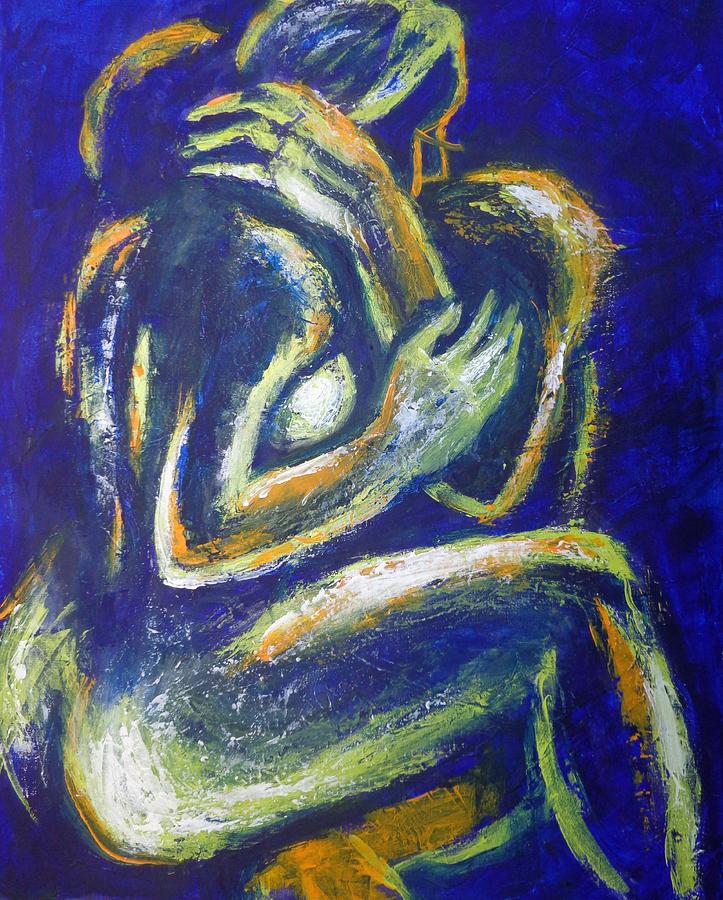 Lovers - Night Of Passion 2 Painting by Carmen Tyrrell