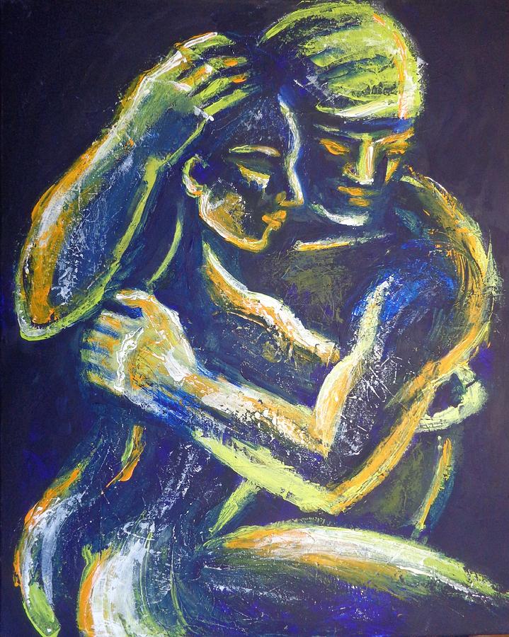 Lovers - Night Of Passion 3 Painting by Carmen Tyrrell