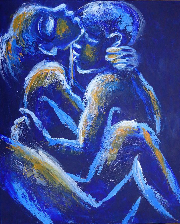Lovers - Night Of Passion 4 Painting by Carmen Tyrrell