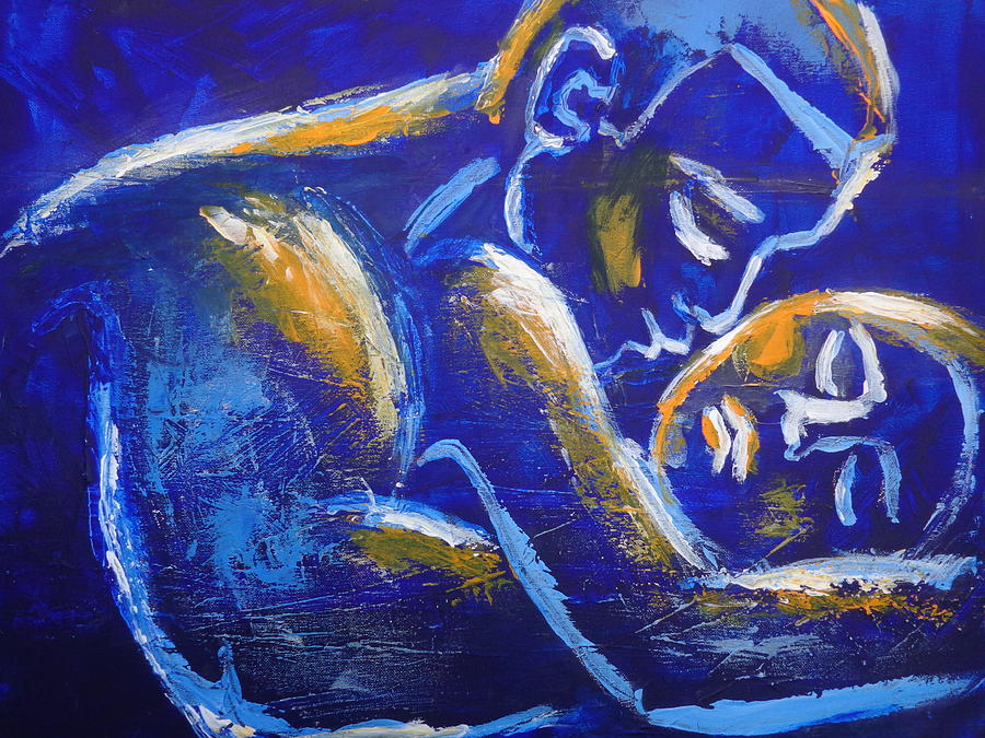 Acrylics Painting - Lovers - Night Of Passion 6 by Carmen Tyrrell