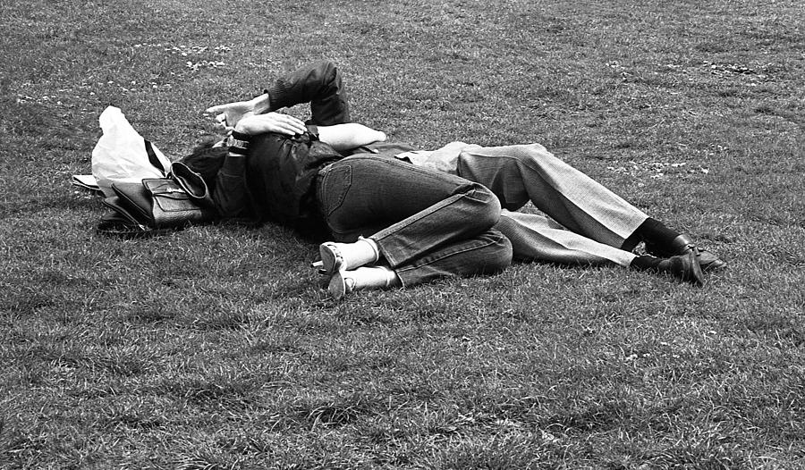 Lovers on Lawn Photograph by Nancy Clendaniel