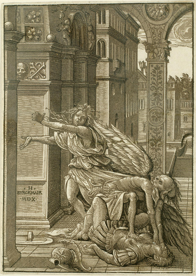 Lovers Surprised by Death Drawing by Hans Burgkmair the Elder