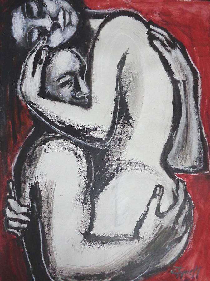 Lovers - Wrapped In Your Arms 2 Painting by Carmen Tyrrell