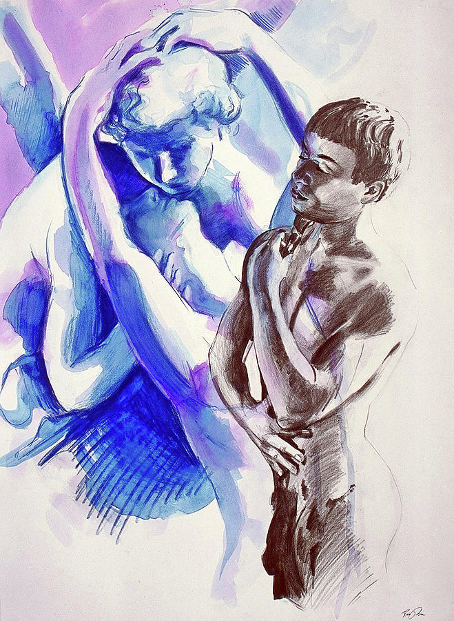 Watercolor Figure Painting - Loves Discovery by Rene Capone