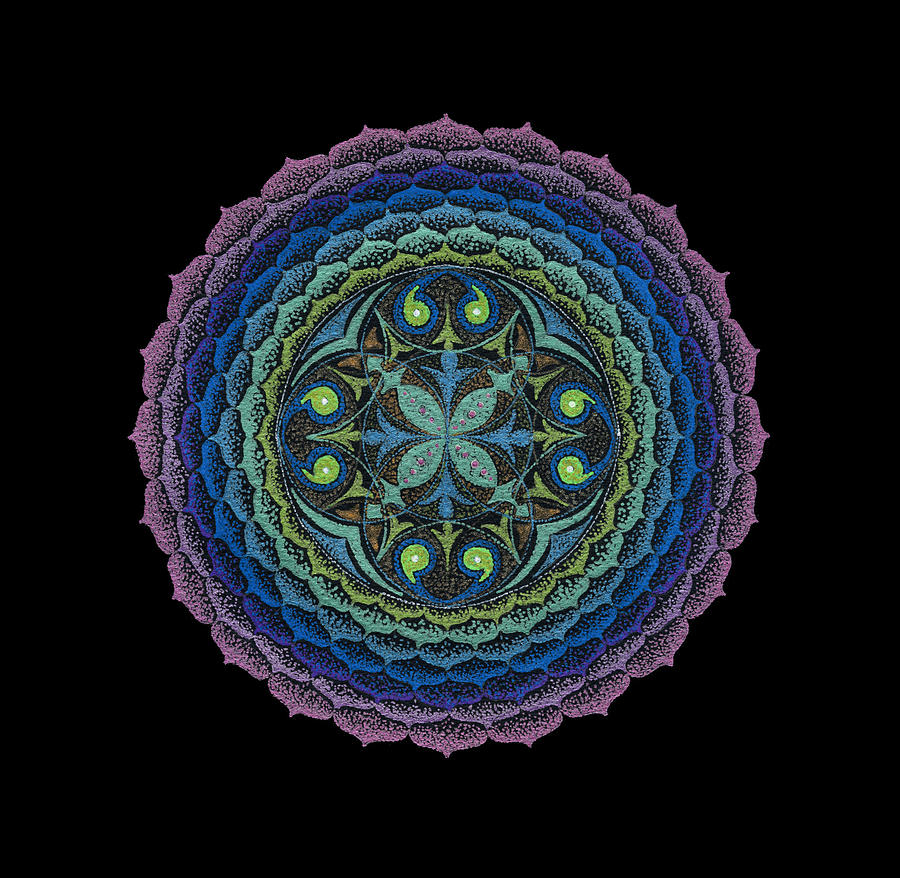 Healing Mandala Painting - Loving Truly - fine art prints by Keiko Katsuta