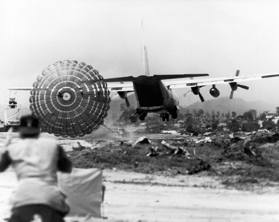 Transportation Photograph - Low Altitude Supplies by Underwood Archives