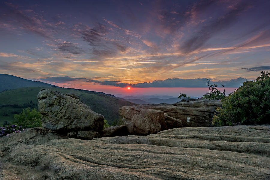 Low Angle of Jane Bald Rocks at Sun Set Photograph by Kelly VanDellen
