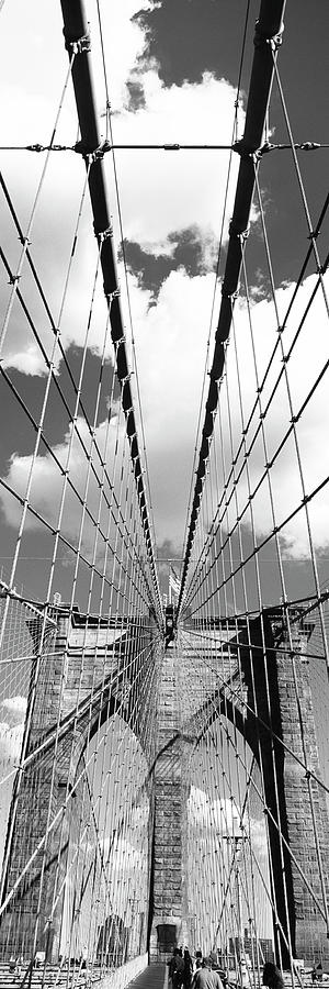 Low angle view of a bridge, Brooklyn Bridge, Manhattan, New York City, New York State, USA Photograph by Panoramic Images