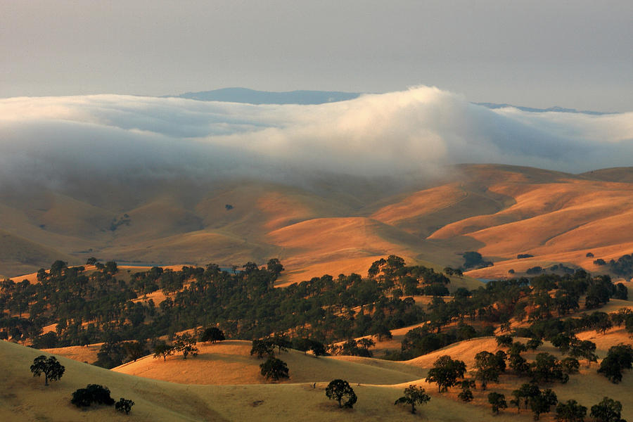 Low Clouds Over Distant Hills Photograph by Marc Crumpler