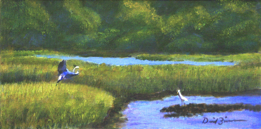 Wading Birds Painting - Low Country Boil by David Zimmerman