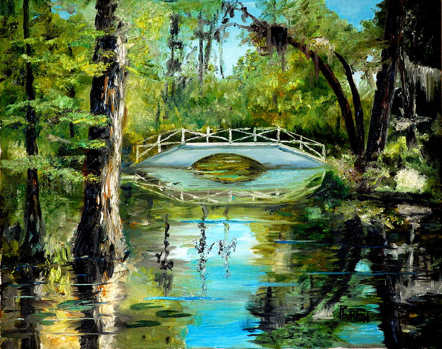 Magnolia Movie Painting - Low Country Bridge by Phil Burton