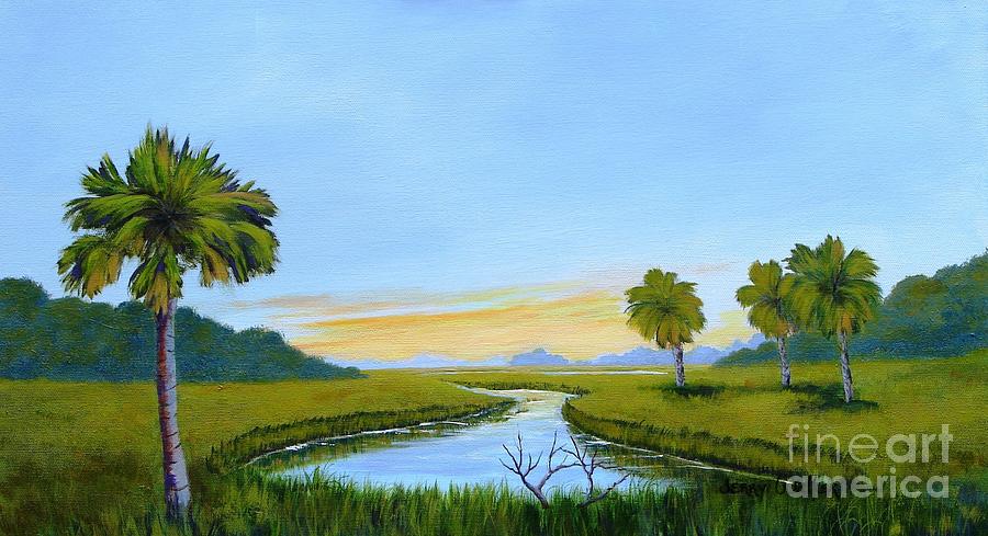 Low Country Marsh Painting by Jerry Walker