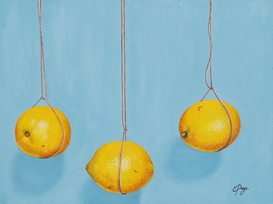 Lemon Painting - Low Hanging Lemons by Emily Page