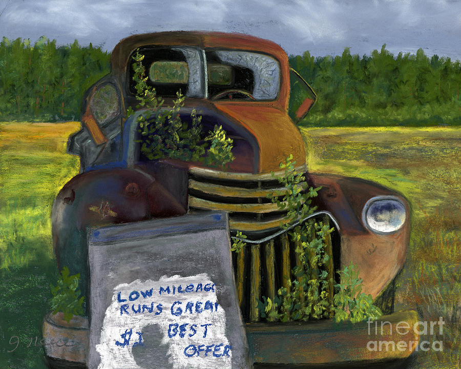 Low Mileage Painting by Ginny Neece