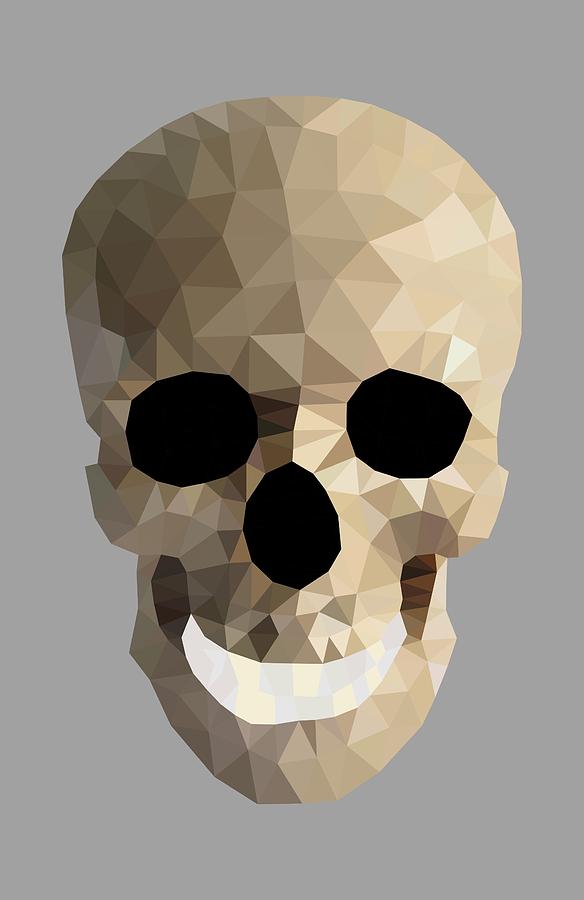 Low-Poly Skull Digital Art by Andre Tomas - Pixels