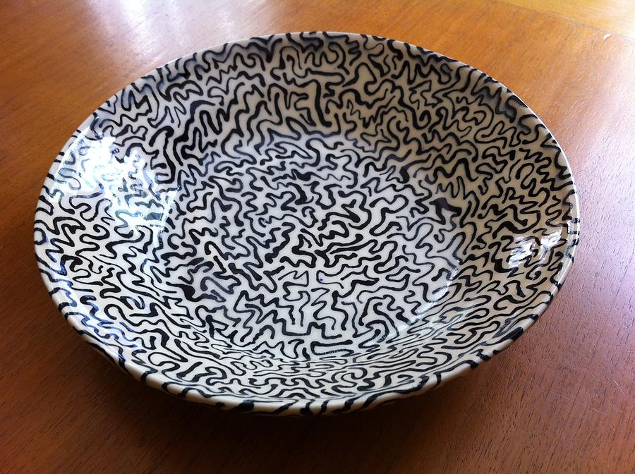 Low Squiggly Bowl Ceramic Art by Polly Castor