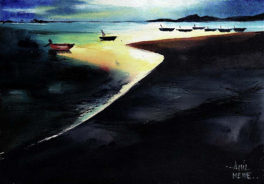 Low Tide Painting by Anil Nene