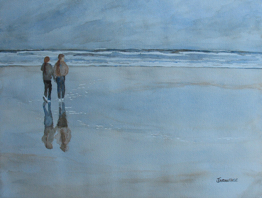 Low Tide at Agate Beach Painting by Jenny Armitage
