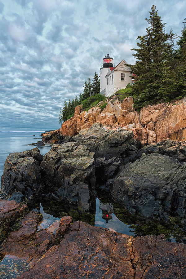 Low Tide at Bass Harbor Lighthouse Photograph by Dennis Kowalewski