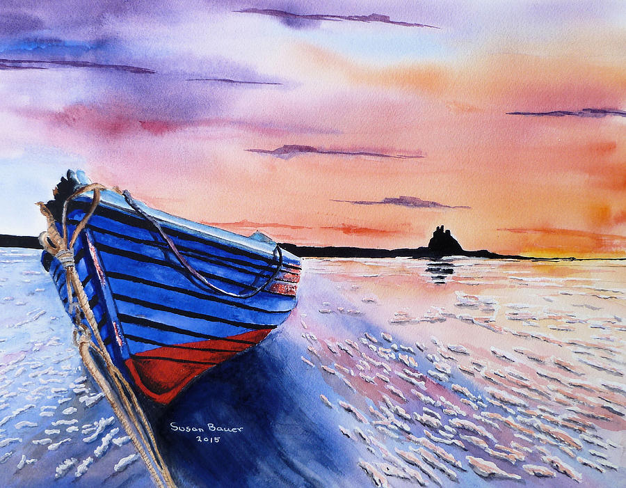 Low Tide at Sunrise Painting by Susan Bauer