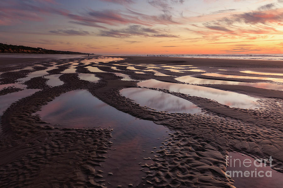 Low Tide At Sunset --horizontal Photograph by Masako Metz