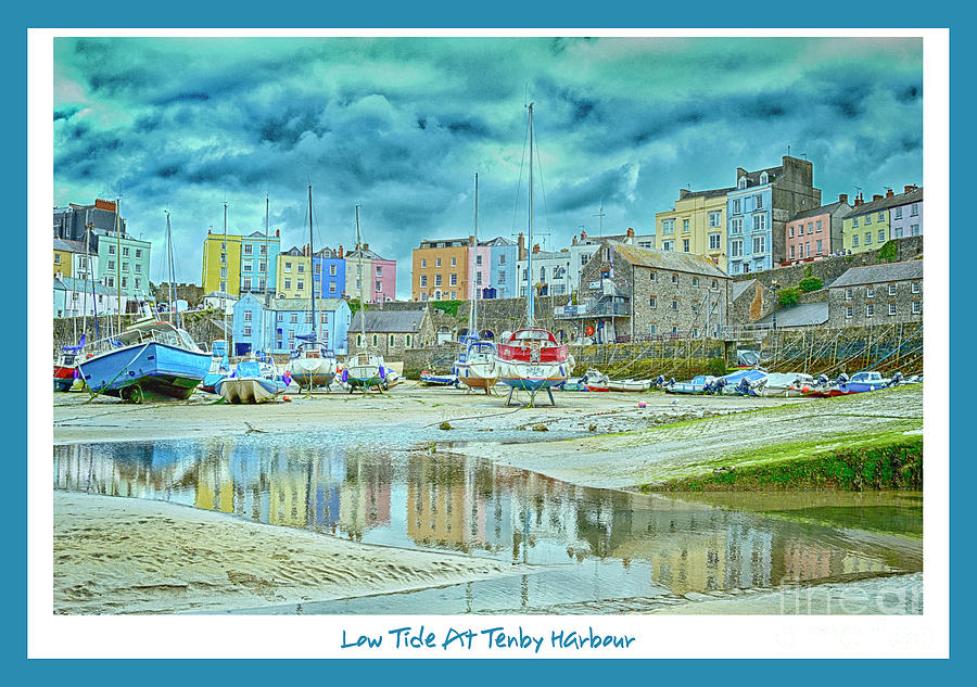 Low Tide At Tenby Harbour Digital Art by Wendy Wilton