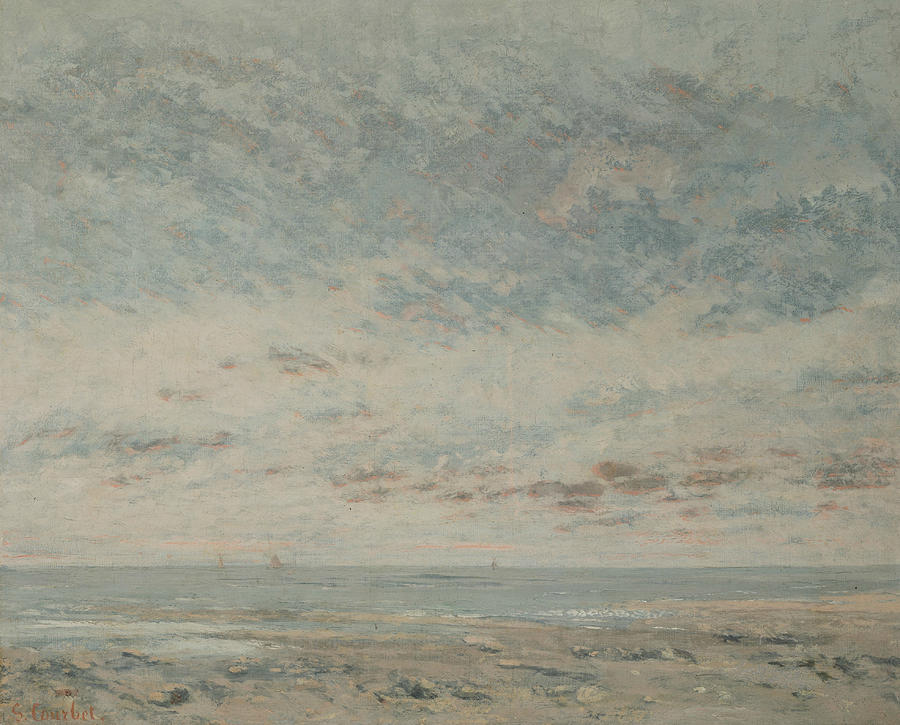 Low Tide at Trouville Painting by Gustave Courbet