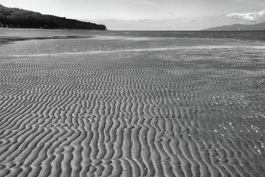 Low Tide Beach BW  Photograph by Lyle Crump