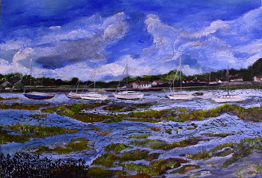 Low Tide Hayling Island Painting by Thushara Mendis Fine Art America