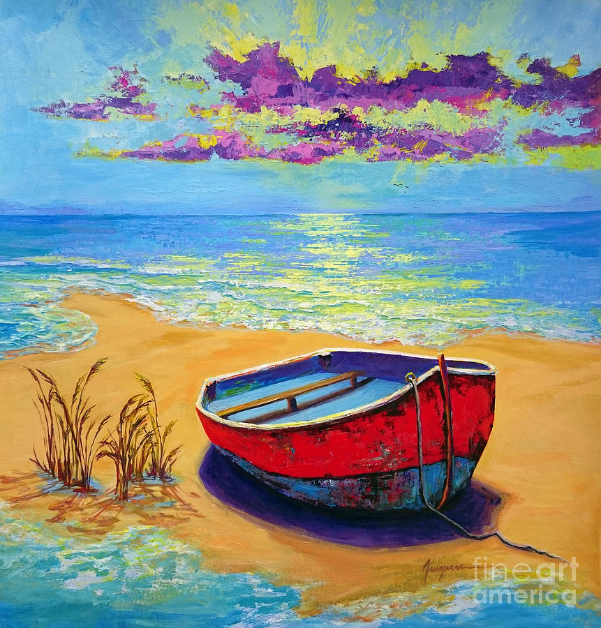 Low Tide - Impressionistic Art, Landscpae painting Painting by Patricia Awapara