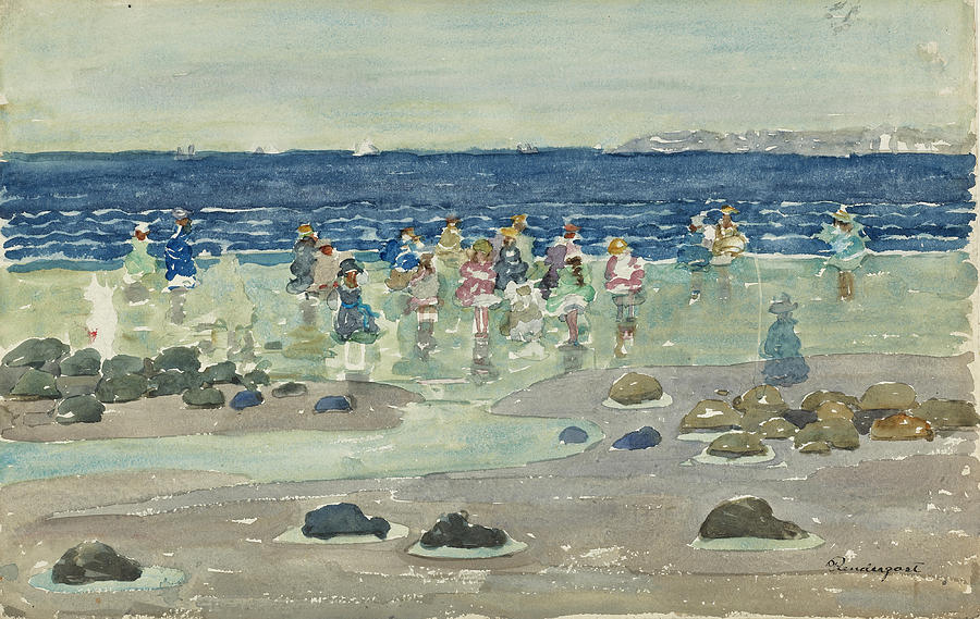 Low Tide Drawing by Maurice Brazil Prendergast