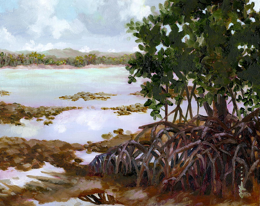 Landscape Painting - Low Tide by Monica Linville