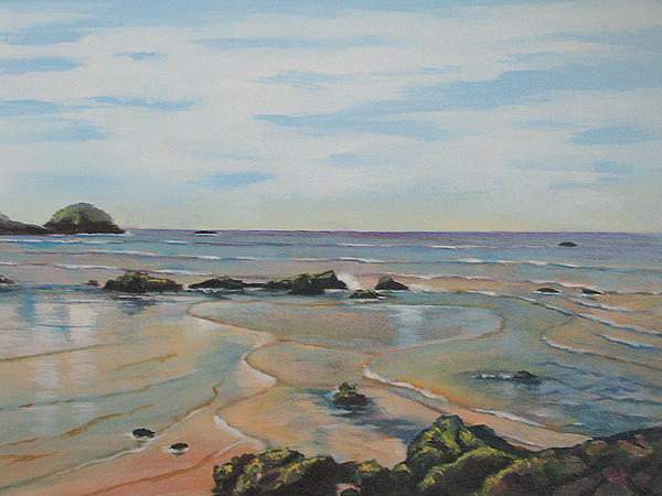Seascape Painting - Low tide-Shelly Beach by Murray McLeod