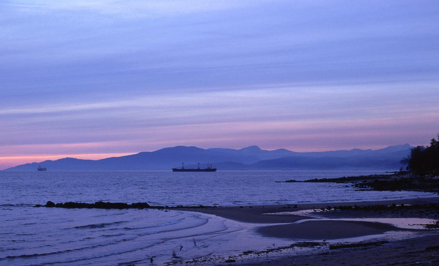 Low Tide Sunset At English Bay Photograph by Lyle Crump