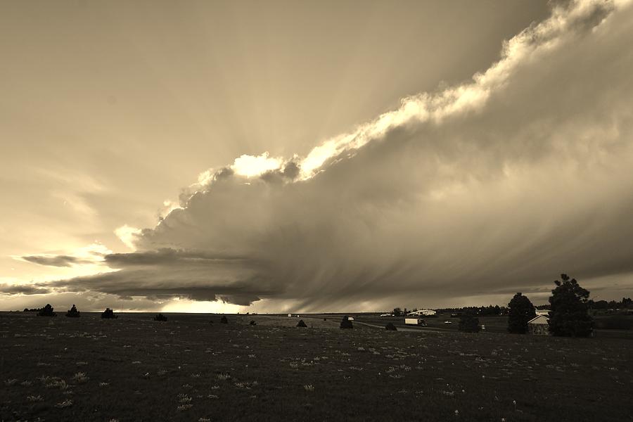 Low-topped Supercell Black And White Photograph
