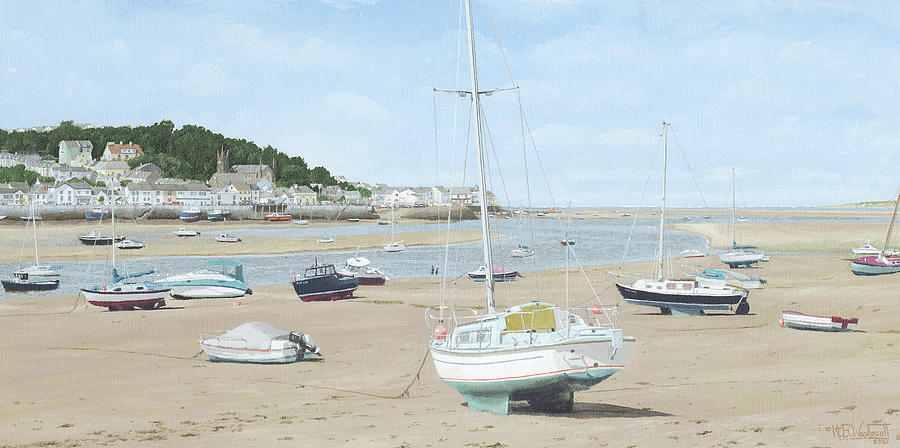 Boat Painting - Low Water at Instow, Devon by Mark Woollacott